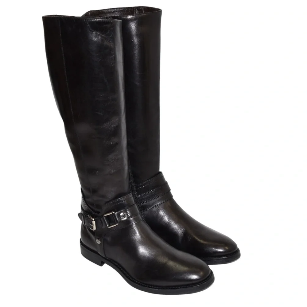 NWOB AGL Attilio Guisti Leombruni Black Leather Riding Boot in Black - Size 37